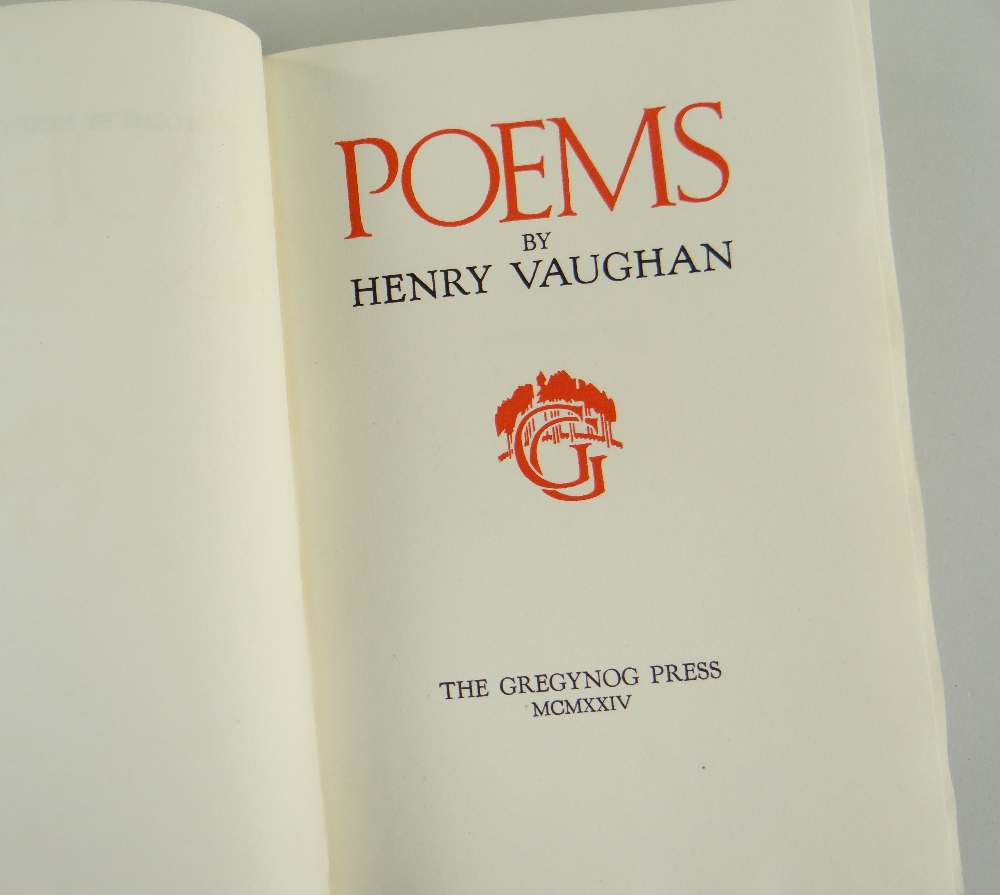 GREGYNOG PRESS VOLUME OF POEMS BY HENRY VAUGHAN No.331, dated 1924, printed by Robert Ashwin Maynard - Image 2 of 5