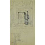 SIR FRANK BRANGWYN RA (1867-1956) pencil sketch - believed to be a preliminary drawing for later