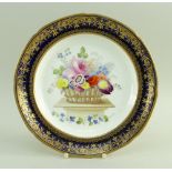 A SMALL SWANSEA PORCELAIN PLATE FOR THE 'LYSAGHT' SERVICE the interior decorated with a large basket