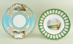 TWO STAFFORDSHIRE PORCELAIN PLATES DECORATED WITH SWANSEA VIEWS comprising Copeland with unusual