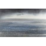 NAOMI TYDEMAN watercolour - view over water towards the Gower peninsula, 36 x 58.5cms Provenance: