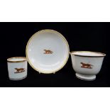 NANTGARW PORCELAIN CRESTED OVERSIZE BREAKFAST CUP & SAUCER together with a coffee-can from the