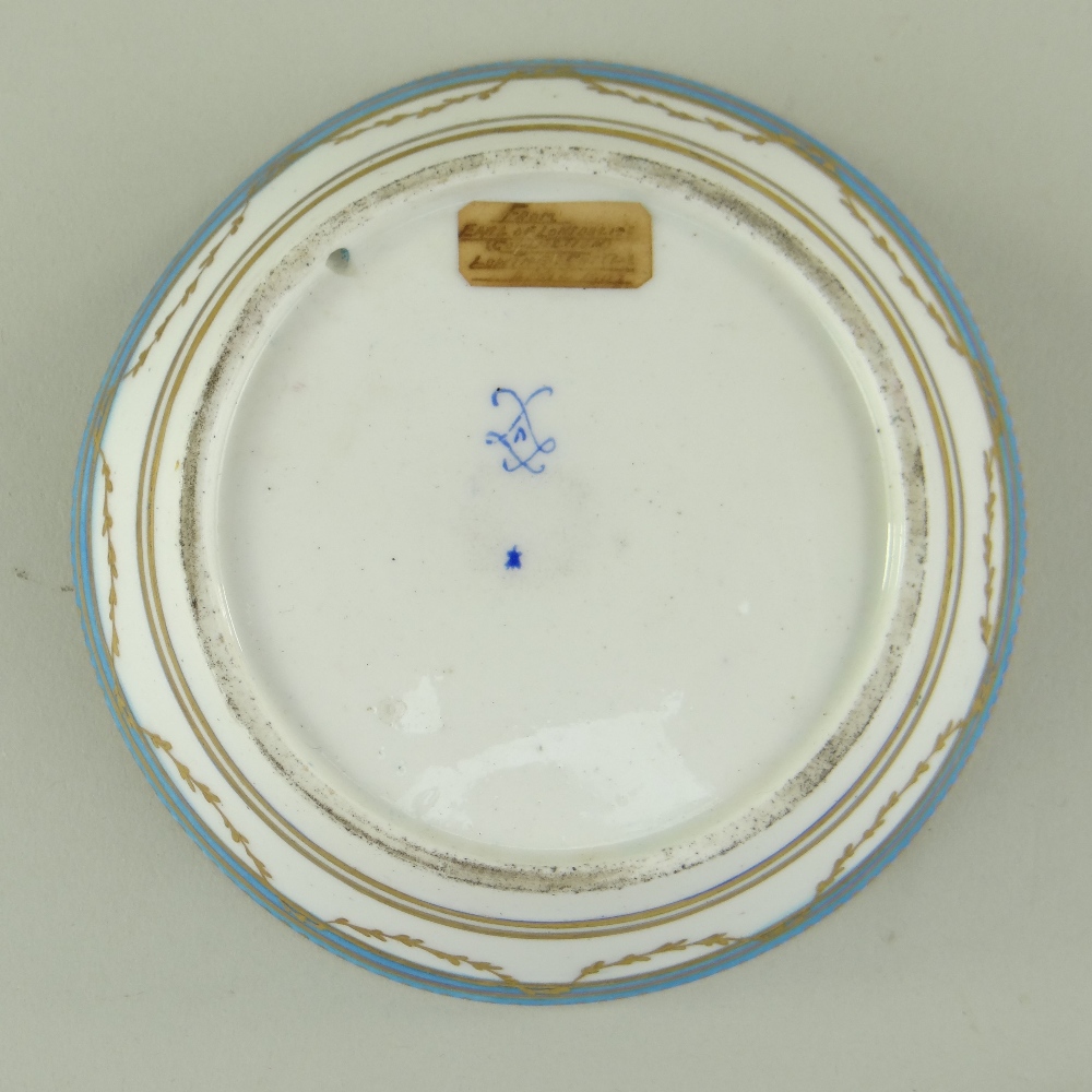 TWO SEVRES-STYLE PORCELAIN BLEU CELESTE TEA CUPS AND SAUCERS, 19th Century or later, decorated - Image 6 of 45