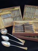 CANTEEN OF AUSTRO-HUNGARIAN .800 STANDARD SILVER CUTLERY, late 19th Century, maker WB and CsP,