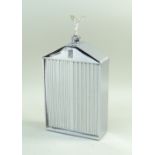 BOXED 'ROLLS-ROYCE' RADIATOR DECANTER BY RUDDSPEED, 1960s, chromed with shutters, enamel badge and