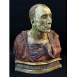 19TH CENTURY TERRACOTTA BUST OF ITALIAN POLITICIAN Niccolò da Uzzano (1359-1431) a politician of the