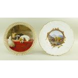 TWO ENGLISH BONE CHINA CABINET PLATES comprising (1) Royal Worcester plate 1875, painted by Robert