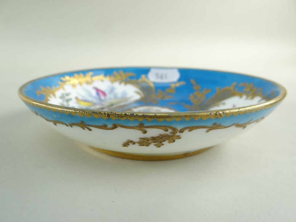 TWO SEVRES-STYLE PORCELAIN BLEU CELESTE TEA CUPS AND SAUCERS, 19th Century or later, decorated - Image 19 of 45