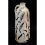 MARTIN BROTHERS STONEWARE FLASK, of square section with loop handle to shoulder, decorated all