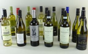 EIGHTEEN BOTTLES OF MODERN WINE comprising Spanish, French, New Zealand, Italian ETC (17 white,
