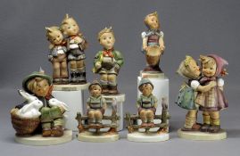 SEVEN HUMMEL FIGURINES, including 'Playmates' 'Trumpet Boy' 'Wayside Harmony' x 2 'Max & Moritz' '