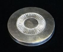 GEORG JENSEN DANISH SILVER COMPACT, model 278 designed by Sivgard Bernadotte, the hinged circular