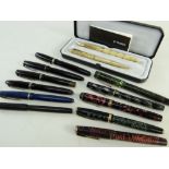 13 ASSORTED COLLECTIBLE FOUNTAIN PENS, including Swan Mabie Todd, Conway Stewart, 2x Swan, 6x Parker