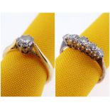 TWO DIAMOND RINGS including 18ct gold diamond solitaire ring, 0.33cts approx. visual estimate,