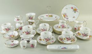 ASSORTED ROYAL CROWN DERBY 'DERBY POSIES' BONE CHINA, including cups, saucers, jugs, tea plate,