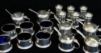 GEORGE V SILVER EIGHTEEN-PIECE CRUET, Birmingham 1833 by Adie Brothers, comprising six each of