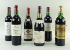 SIX BOTTLES OF FRENCH RED WINE comprising 1994 Beaune Premier Cru 'les coucherias', Raoul Clerget