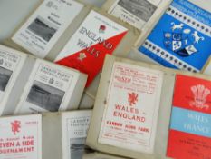 FIVE SCRAP BOOKS OF WELSH RUGBY UNION PROGRAMS from 1950s to 1990s, International and club