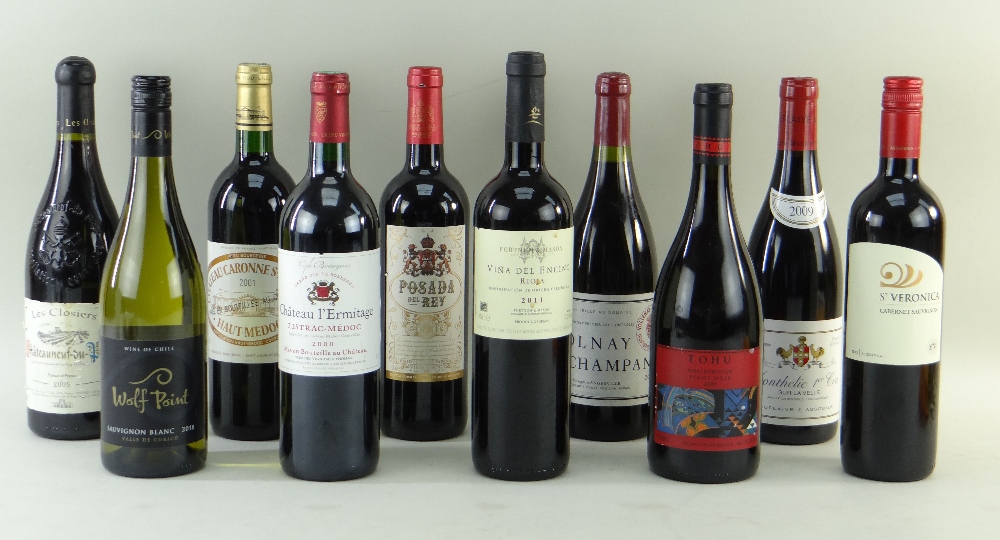 NINE BOTTLES OF ASSORTED RED WINE to include 2001 Chateau Caronne St Gemme Cru Bourgeois Haut-