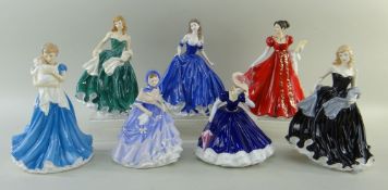 SEVEN ROYAL DOULTON FIGURINES, comprising:- HN5431 A Mother's Love HN5796 Ava HN5725 Eleanor (boxed)