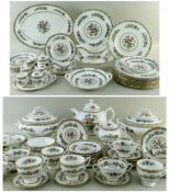 EXTENSIVE COALPORT 'MING ROSE' BONE CHINA MATCHED TEA & DINNER WARES, including teapot, sucrier,