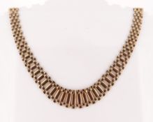 9CT GOLD GATE LINK NECKLACE of graduated design, 43cms long, 27.1gms, in associated box