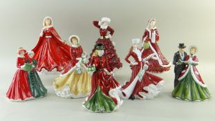 EIGHT ROYAL DOULTON CHRISTMAS DAY FIGURINES, comprising:- HN5546 Christmas Day 2012 HN5254 Christmas