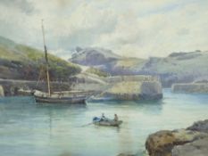 ARTHUR WILDE PARSONS watercolour - harbour scene with two figures in a boat, signed and dated