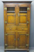 GEORGE IV & LATER WELSH OAK CWPWRDD BARA CAWS/BREAD & CHEESE CUPBOARD - the upper section with