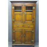 GEORGE IV & LATER WELSH OAK CWPWRDD BARA CAWS/BREAD & CHEESE CUPBOARD - the upper section with