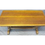 VINTAGE OAK Ee-ZI-WAY ONE MOTION EXTENDING TABLE - side pull action with fold out central leaf,
