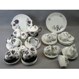 ROYAL ALBERT MASQUERADE & BAVARIAN GERMANY BONE CHINA TEAWARE - 28 pieces including teapot and cover