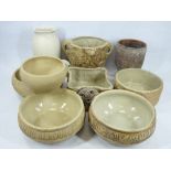 HILLSTONIA, HARTROX, LOVATTS & OTHER STONEWARE POTTERY PLANTERS & VASES