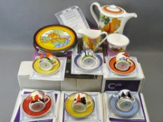 WEDGWOOD/BRADFORD EXCHANGE CLARICE CLIFF DESIGNS BONE CHINA - 19 pieces in limited editions with