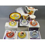 WEDGWOOD/BRADFORD EXCHANGE CLARICE CLIFF DESIGNS BONE CHINA - 19 pieces in limited editions with