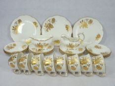 HAMMERSLEY & CO GOLDEN GLORY PART TEA SERVICE, 29 PIECES - reportedly used by the caterers at The