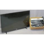 L G 49IN FLATSCREEN TV & ASSOCIATED VISUAL PLAYERS including a Polaroid DVD, Sky boxes (2), Phillips
