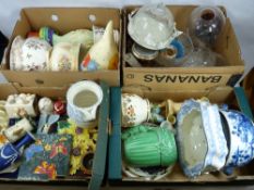 BRITISH, CHINESE & OTHER DECORATIVE POTTERY, GLASSWARE & OTHER GOODS (within 4 boxes)