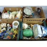 BRITISH, CHINESE & OTHER DECORATIVE POTTERY, GLASSWARE & OTHER GOODS (within 4 boxes)