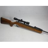 AS NEW REMINGTON EXPRESS .22 CALIBRE AIR RIFLE WITH SIGHTS - 115.5cms overall L, 28cms grip stock,