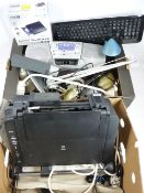 MICROSOFT KEYBOARD, Cannon Pixma printer, boxed external DVD, Sony portable music system and other
