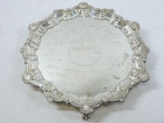 PRESENTATION SERVING TRAY - London 1918, maker Josiah Williams & Co (David Landsborough