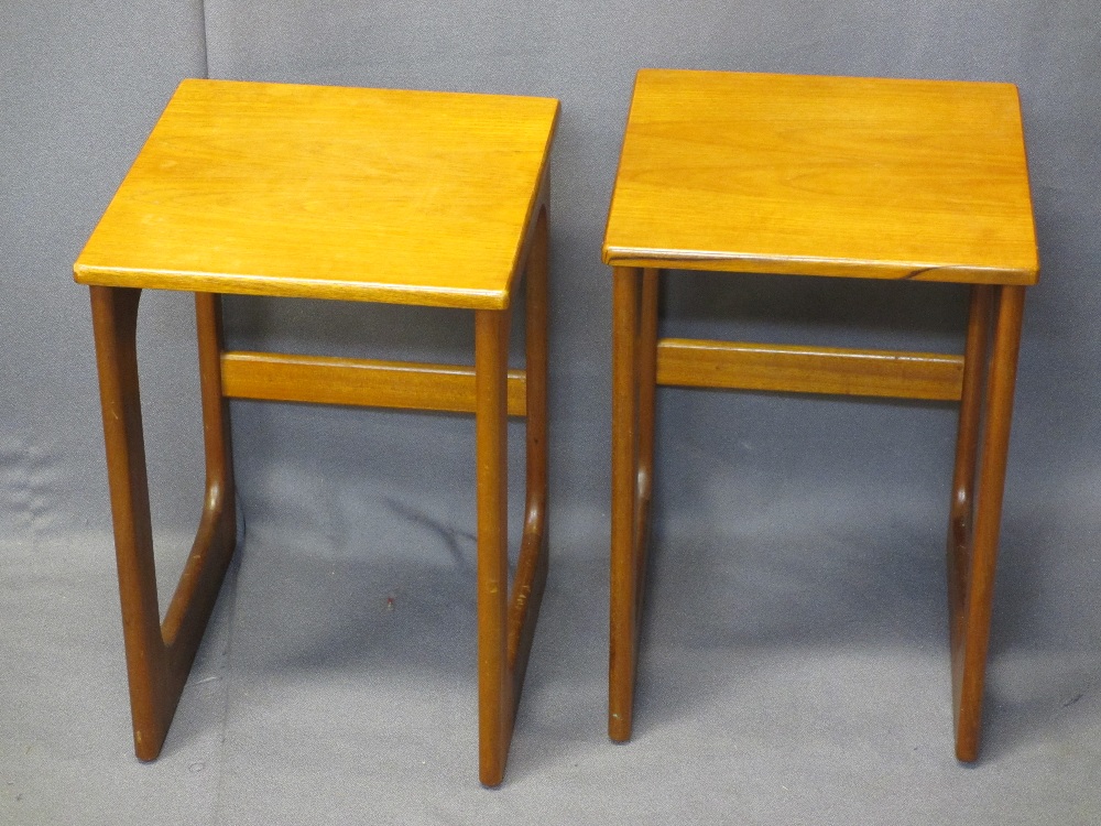 A H McINTOSH & CO SCOTLAND MID-CENTURY TEAK NEST OF THREE TABLES - the largest with swivel - Image 5 of 6