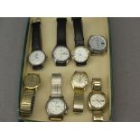 GENTLEMAN'S WRISTWATCHES GROUP (8) - two Seiko calendar wristwatches, gold plated Lorus along with