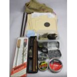 AIR GUN CLEANING KITS & EQUIPMENT - paper and card targets, tins of pellets, Native Indian type