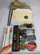AIR GUN CLEANING KITS & EQUIPMENT - paper and card targets, tins of pellets, Native Indian type