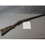 DEACTIVATED PARKER BROTHERS HAMMER ACTION 12 BORE DOUBLE BARREL SHOTGUN - patented November 13th