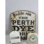 ENAMEL ADVERTISING SIGN, 46.5 x 34cms with the words 'Agent for The Perth Dye Works Cleaners', Jeyes