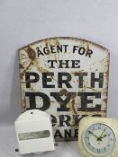 ENAMEL ADVERTISING SIGN, 46.5 x 34cms with the words 'Agent for The Perth Dye Works Cleaners', Jeyes