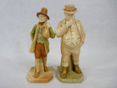 ROYAL WORCESTER FIGURINES (2) - to include John Bull rush decorated, impressed and printed factory